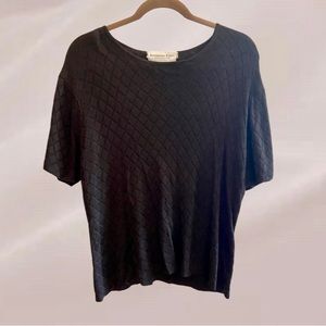 Katherine Kelly Collection 100% Silk Brown Short Sleeve Shirt - Size L